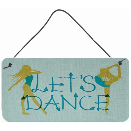 Carolines Treasures Lets Dance Linen Teal Wall or Door Hanging Prints BB5374DS812